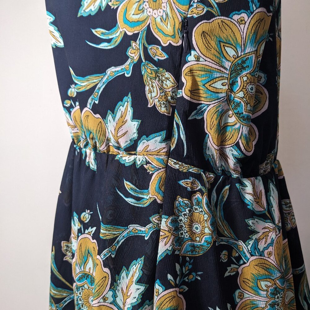 NWT J. Crew Womens Navy Blue Long Sleeve Tiered Hem Floral Dress Size 14 - Picture 11 of 15